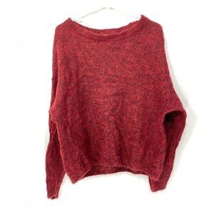 Free People Women's‎ XS Alpaca Blend  Pullover Sweater Boat Neck Burgundy